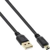 InLine Mini-USB 2.0 kabelis USB-A iki Mini-B, juodas - 5m