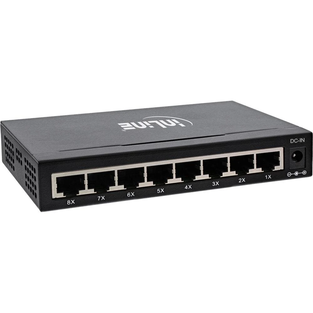 Šakotuvas InLine Gigabit Network Switch 8 prievadų, 1GBit/s, stalinis, be ventiliatoriaus