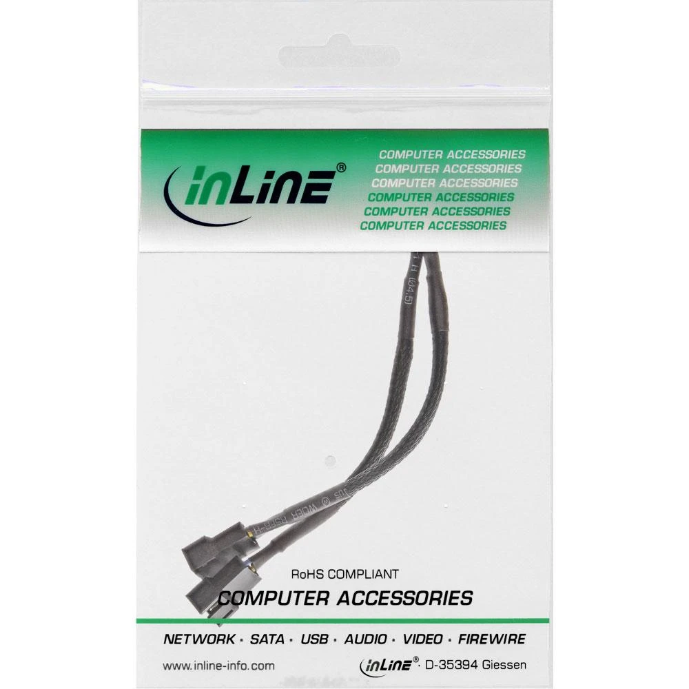 Inline Y formos PWM ventiliatoriaus laidas pakuotėje