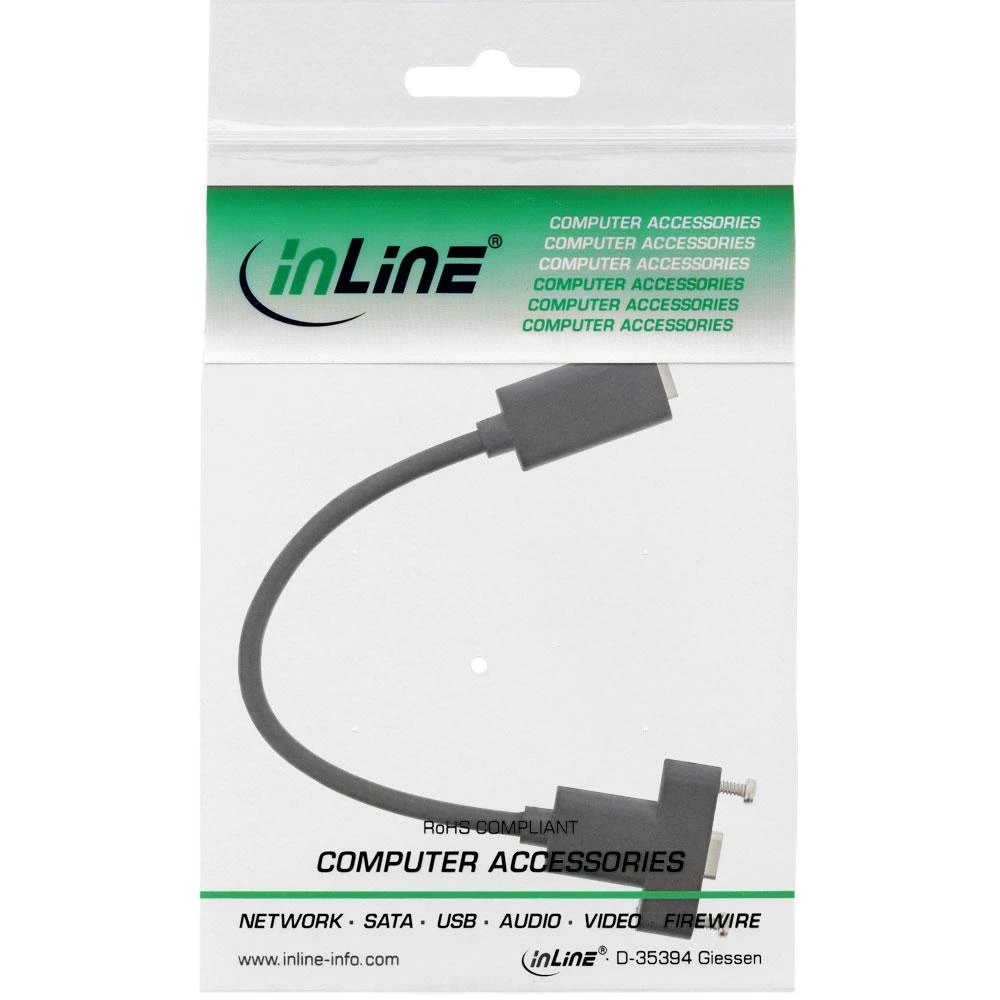 InLine USB-C laidas su tvirtinimo jungtimi