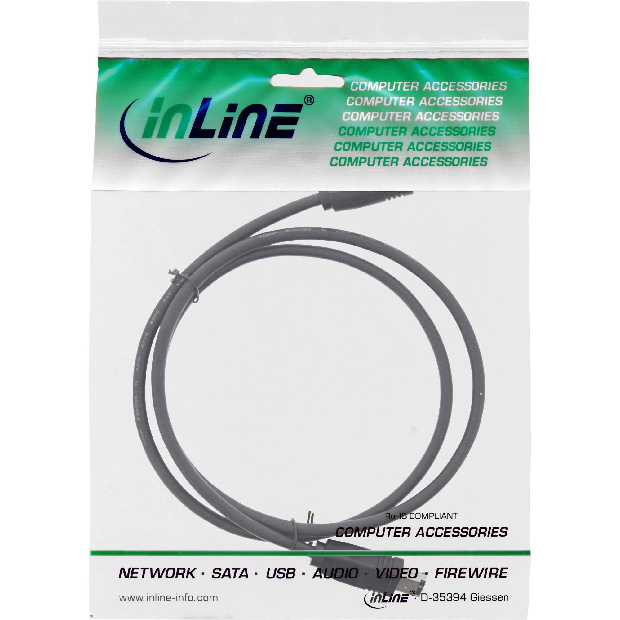 InLine Firewire 6 kontaktų - Firewire 6 kontaktų, 3m, Juodas (34003)