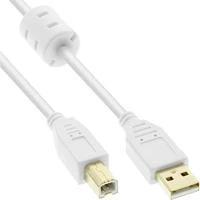 Kabelis USB InLine USB-A - USB-B 5 m Baltas (34555W)