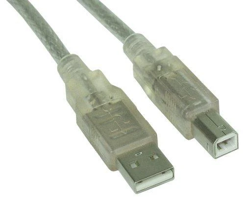 Kabelis USB InLine USB-A - USB-B 7 m Permatomas (34557T)