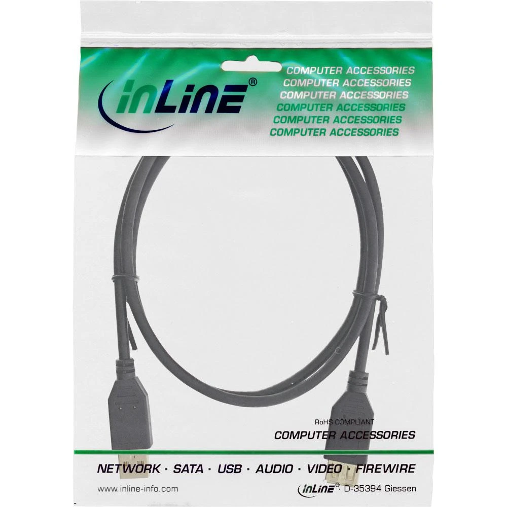 InLine USB 2.0 plėtinys, paauksuoti kontaktai - 5m