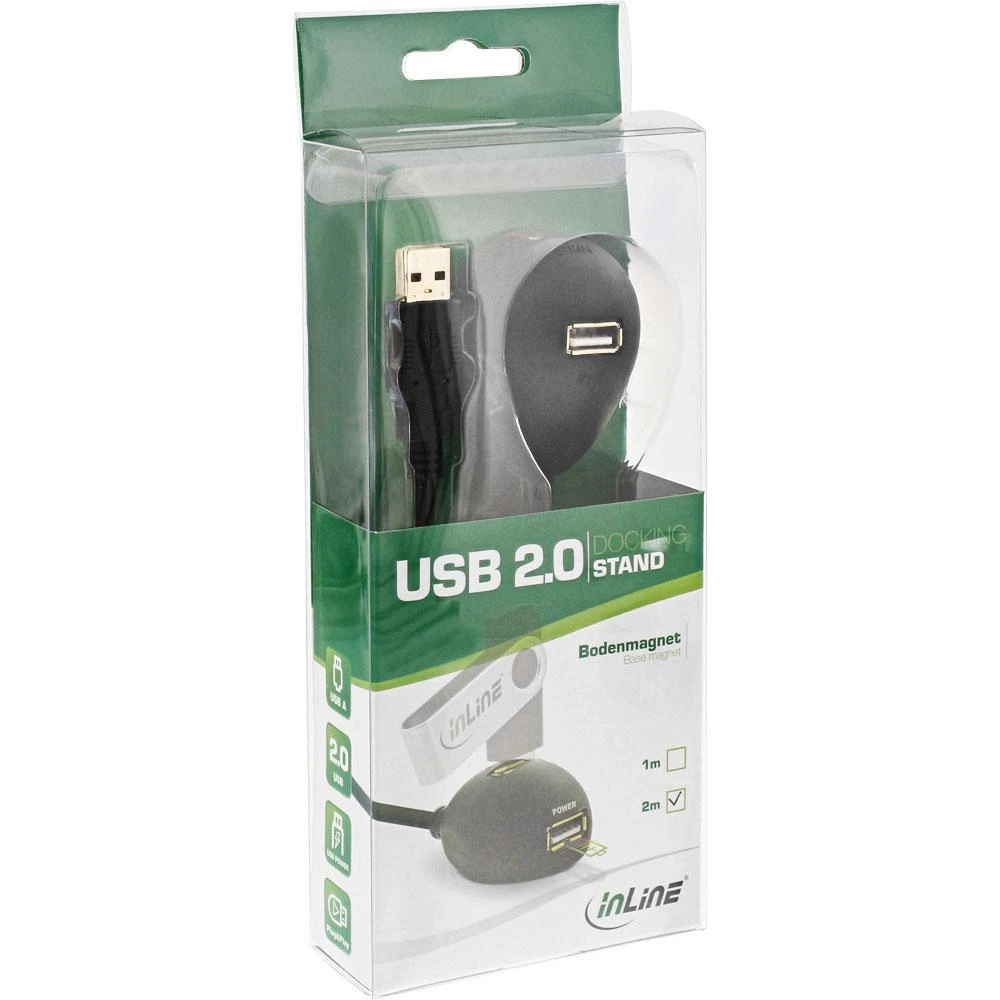 InLine USB 2.0 šakotuvas kompaktiškoje pakuotėje