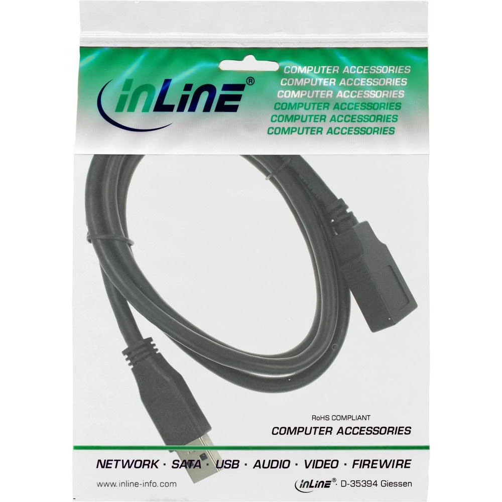 Kabelis USB InLine USB-A - USB-B 1.5 m Juodas (35615)