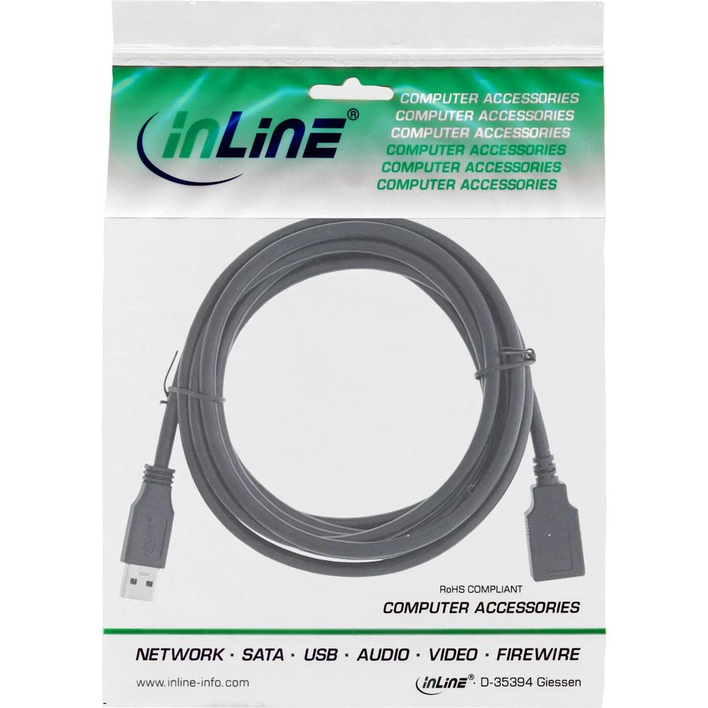 Inline Įmontuojamas USB 3.0 prailgintuvas – 3 m