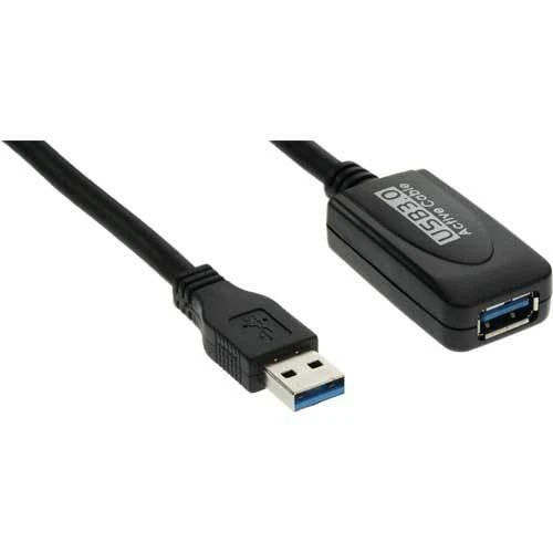 InLine USB-A 3.2 Gen.1 plėtinys, USB-A į USB-A, juodas - 5 m