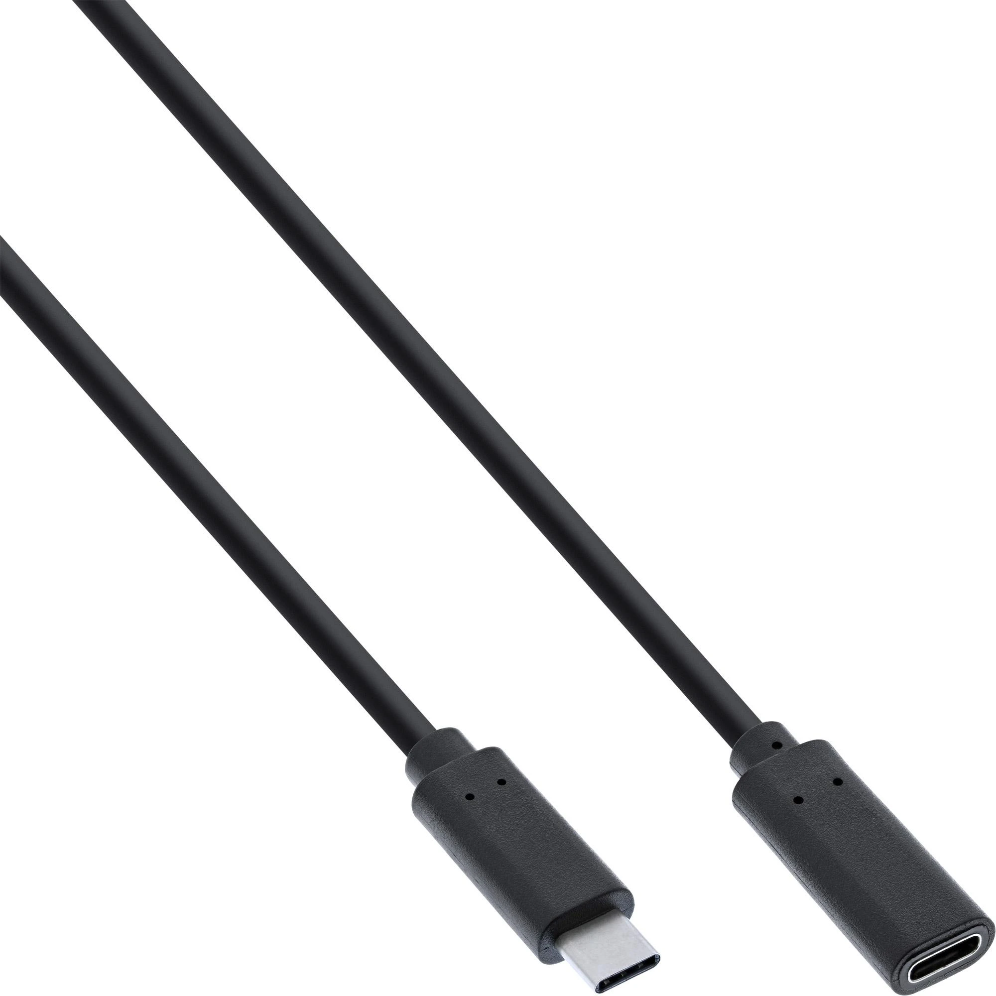 Inline USB 3.2 Gen 2 prailginimo kabelis, USB C tipo, juodas - 2 m