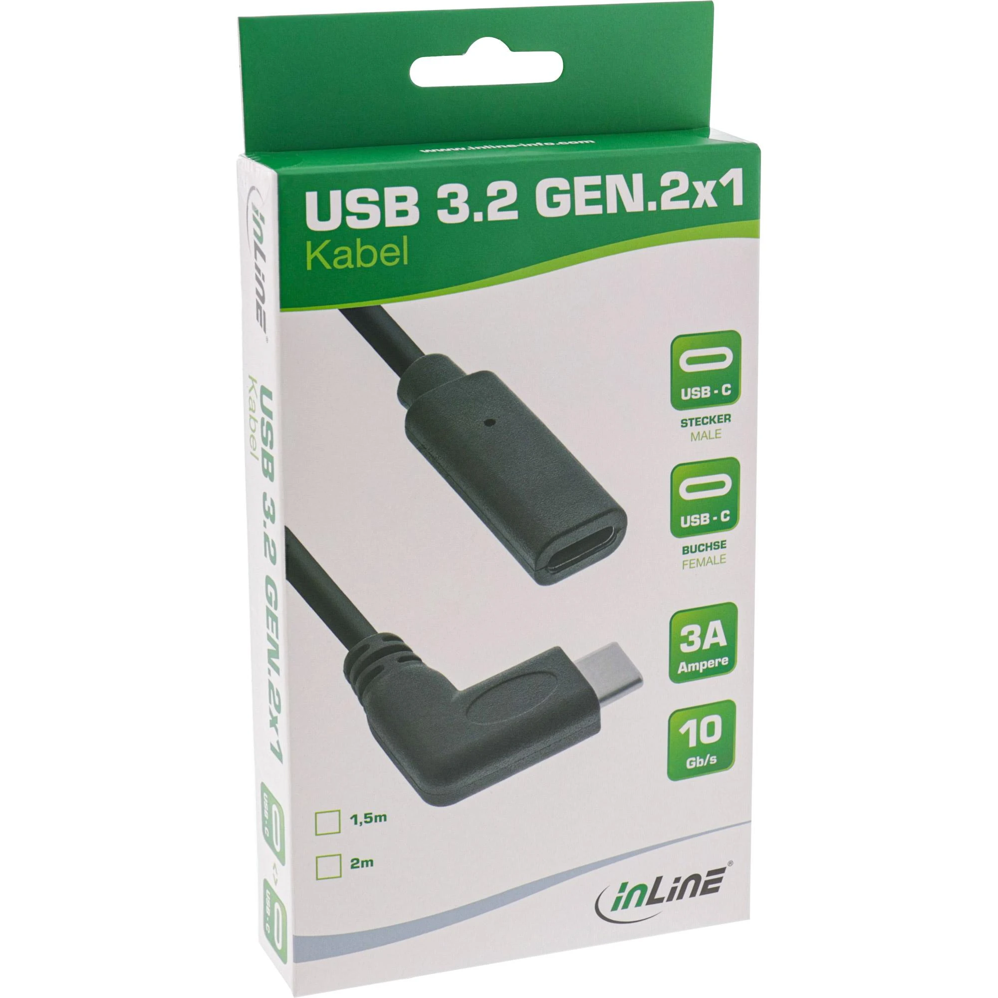 Kabelis USB InLine USB-C - USB-C 2 m Juodas (35782)