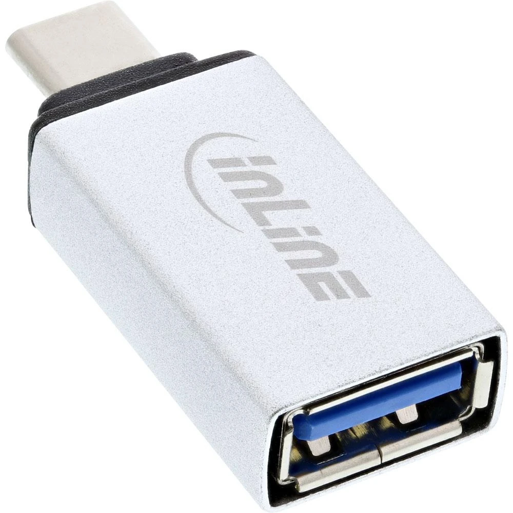 Adapteris USB InLine USB-A - USB-C Sidabrinė (35801)