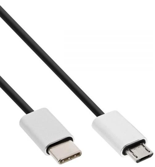Kabelis USB InLine USB-C - microUSB 0.5 m Juodas (35846)