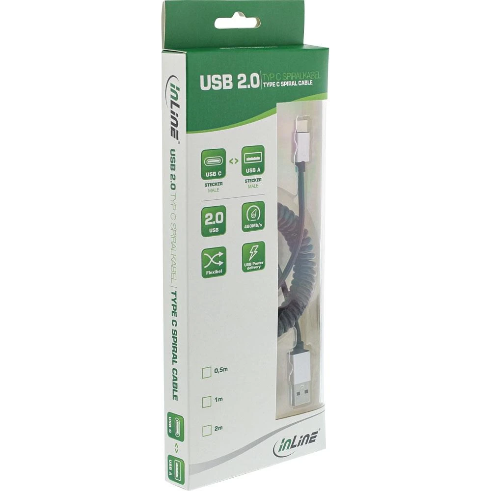 Kabelis USB InLine USB-A - USB-C 2 m Juodas (35872)