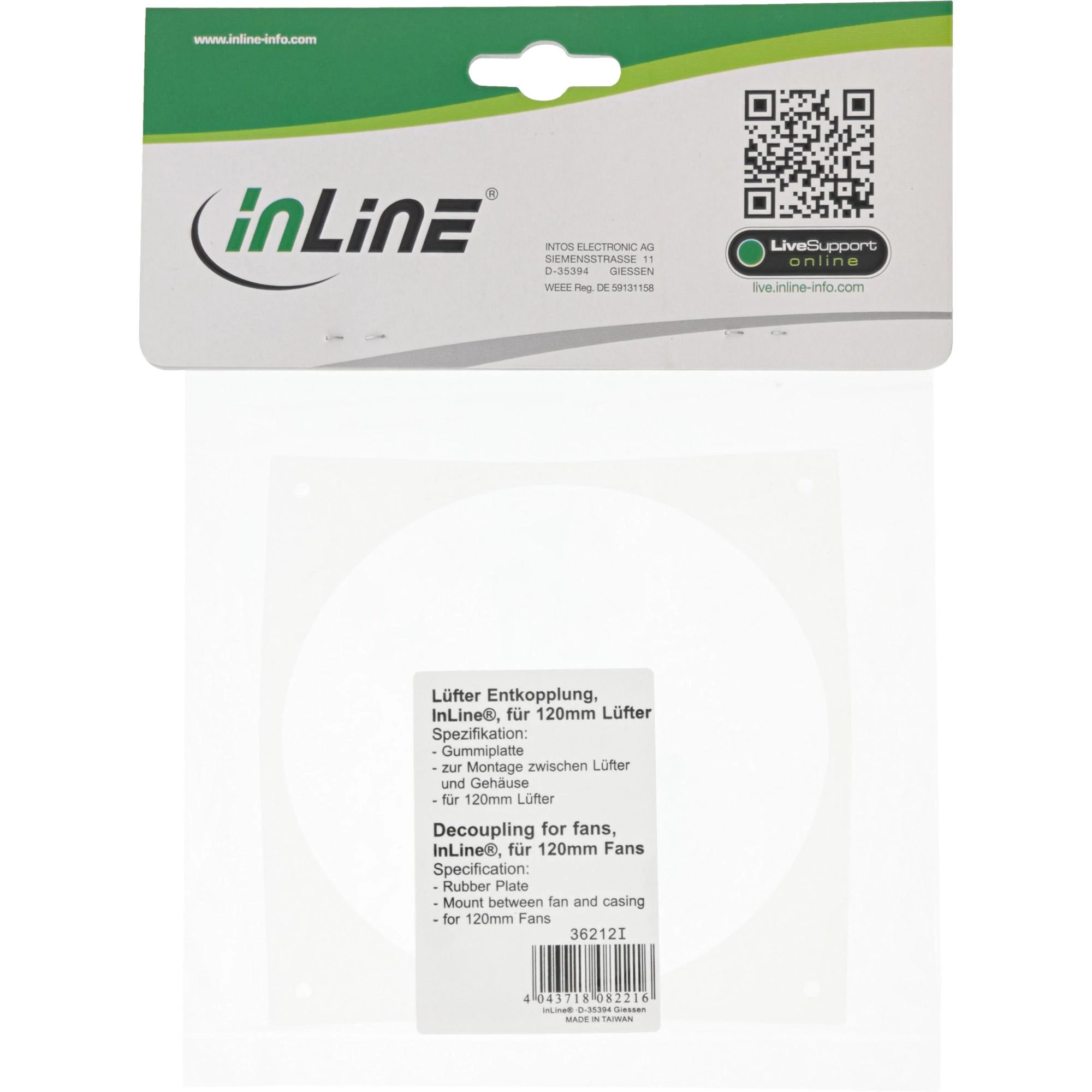 InLine antivibracinis rėmas 120 mm ventiliatoriui (36212I)