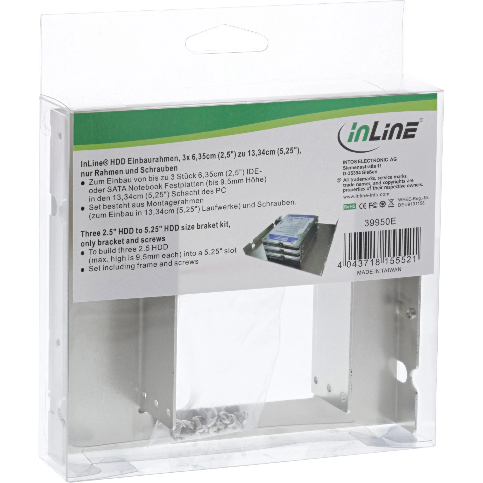 Inline HDD laikiklio rinkinys 3x 2,5 colių diskams