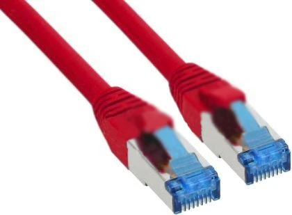 „InLine“ komutacinis kabelis Cat.6A, S/FTP (PiMf), 500MHz, raudonas – 3m