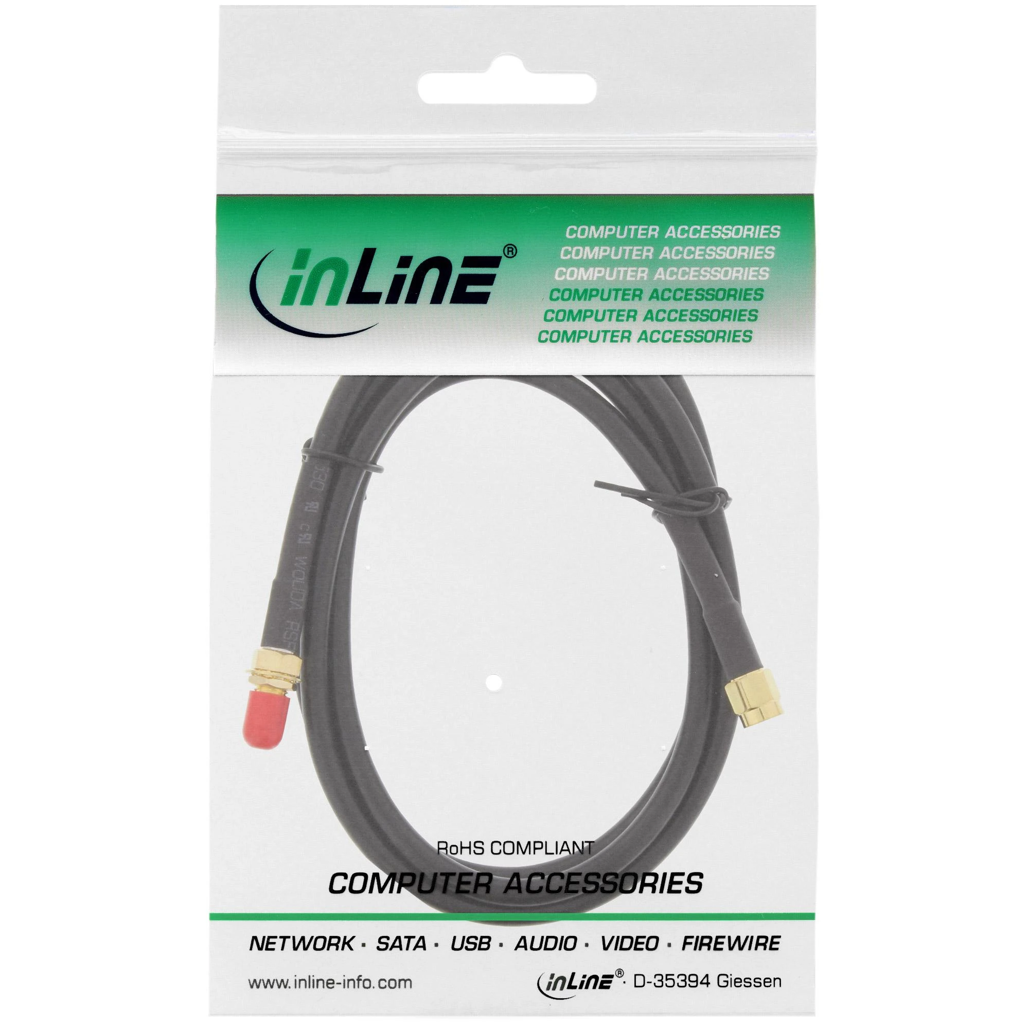 InLine Antenna (F) 1m juoda (40861)