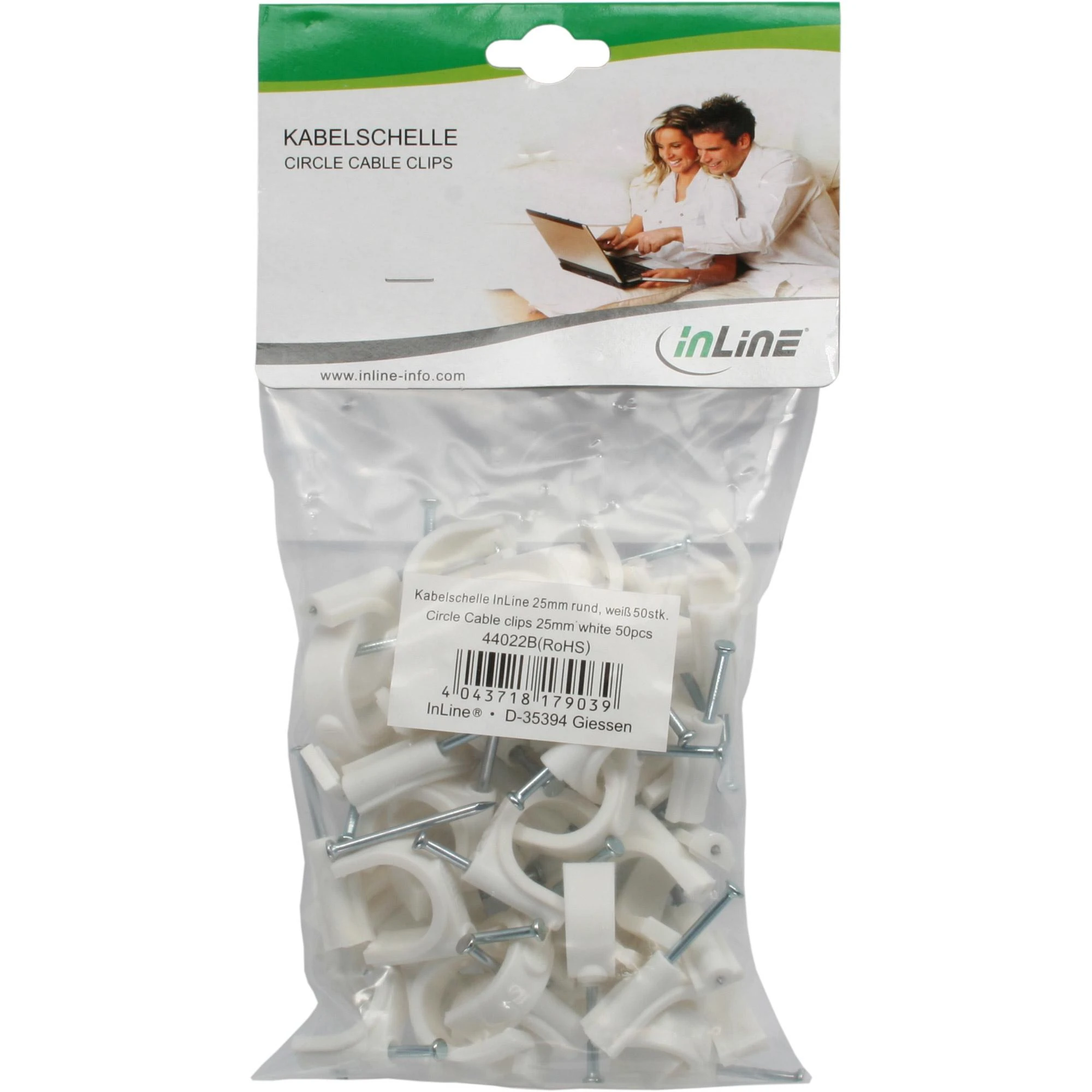 Organizer InLine Laikiklis montażowy Baltas 50 vnt (44022)