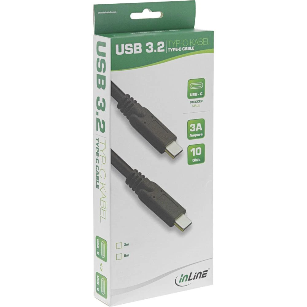 Kabelis USB InLine USB-C - USB-C 5 m Juodas (35705A)