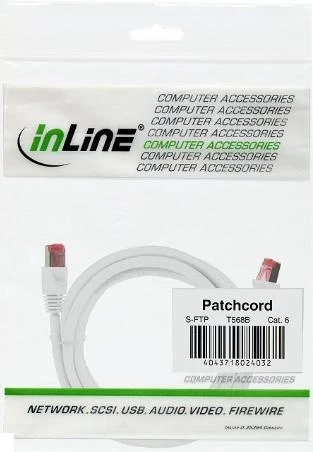InLine Patchcord S/FTP, PiMF, Cat.6, PVC, balta 50m (76455W)