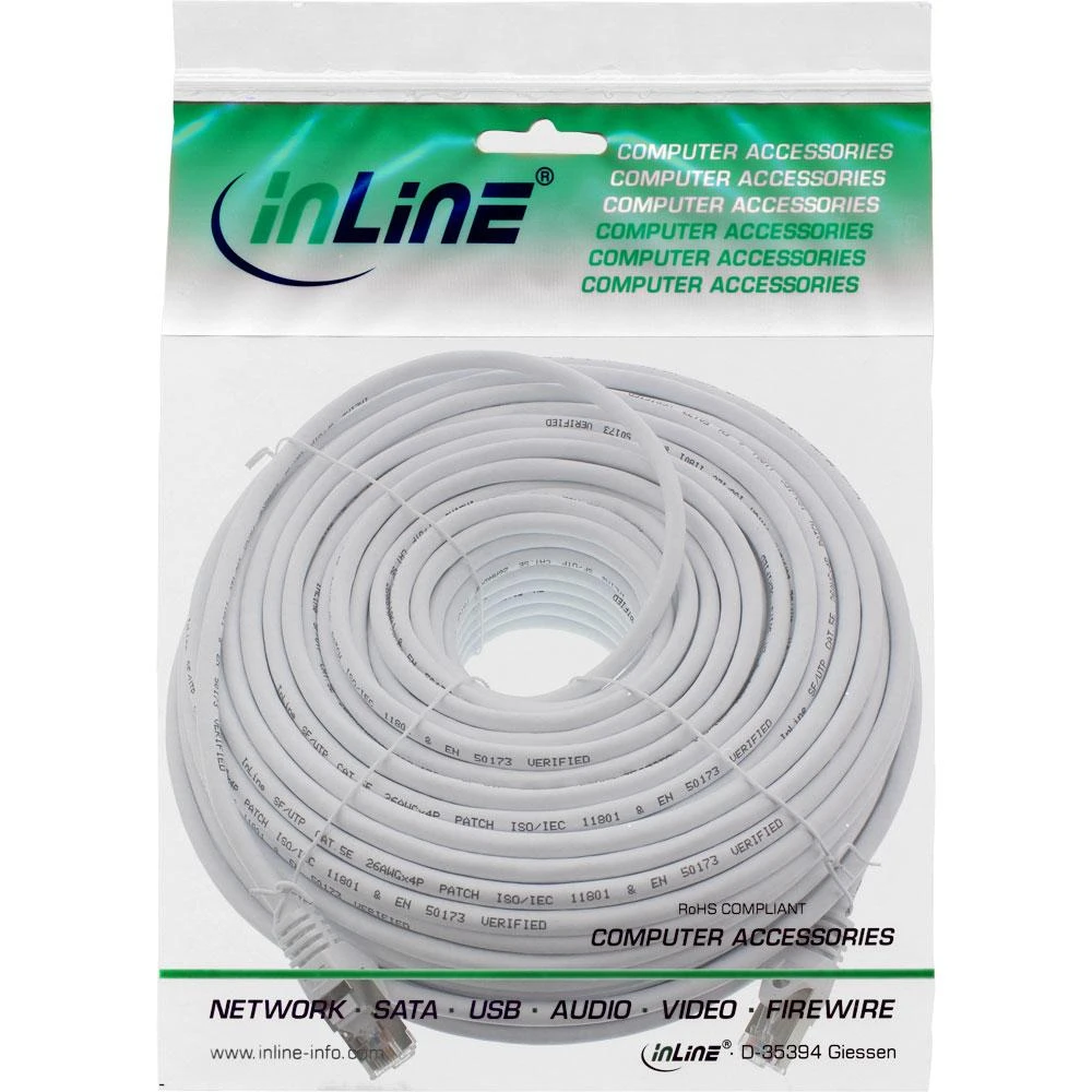 InLine Patchcord SF/UTP Cat.5e, balta 50m (72555W)