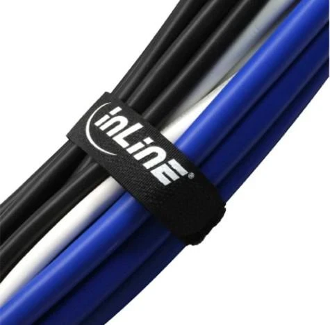 InLine Velcro kilpelės 20x200mm, 10 vnt - juodos spalvos