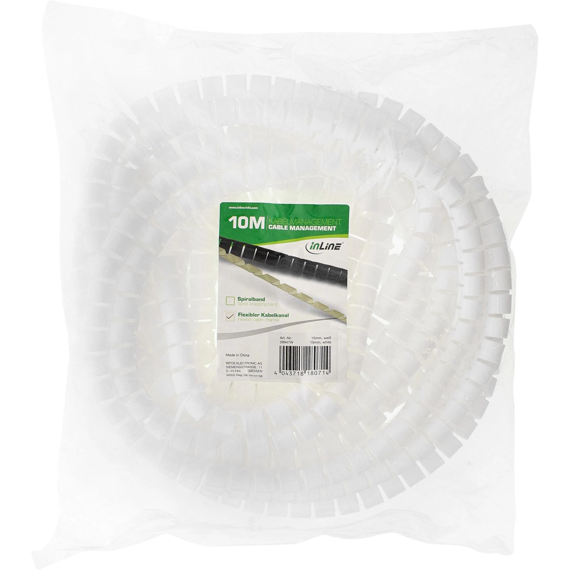 Organizer InLine Cord spiralė Juodas 1 vnt (59947W)