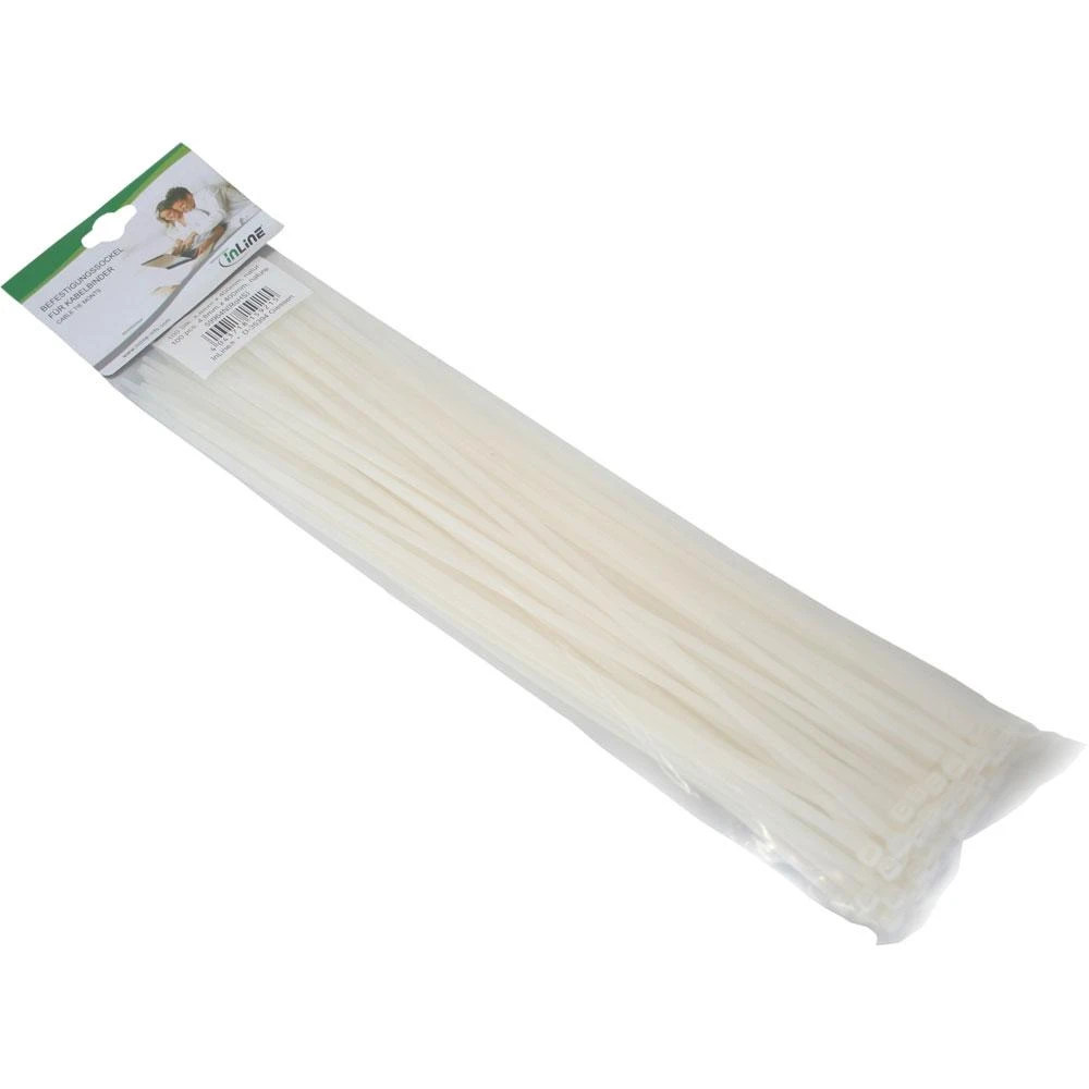 Organizatorius InLine Kabelių raištis Baltas 100 vnt (59964N)
