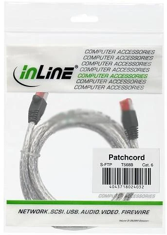 InLine patch cable Cat.6, S/FTP (PiMf), 250MHz, skaidrus - 5m