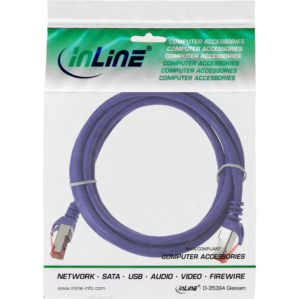 InLine patch cable Cat.6, S/FTP (PiMf), 250MHz, violetinė - 5m