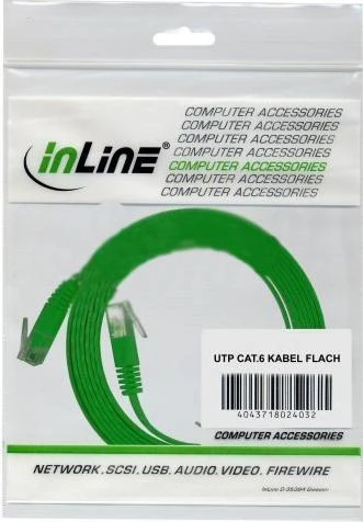 InLine 5m – U/UTP tinklo kabelis – 1000 Mbit – Cat.6 – RJ45 – žalia (71605G)