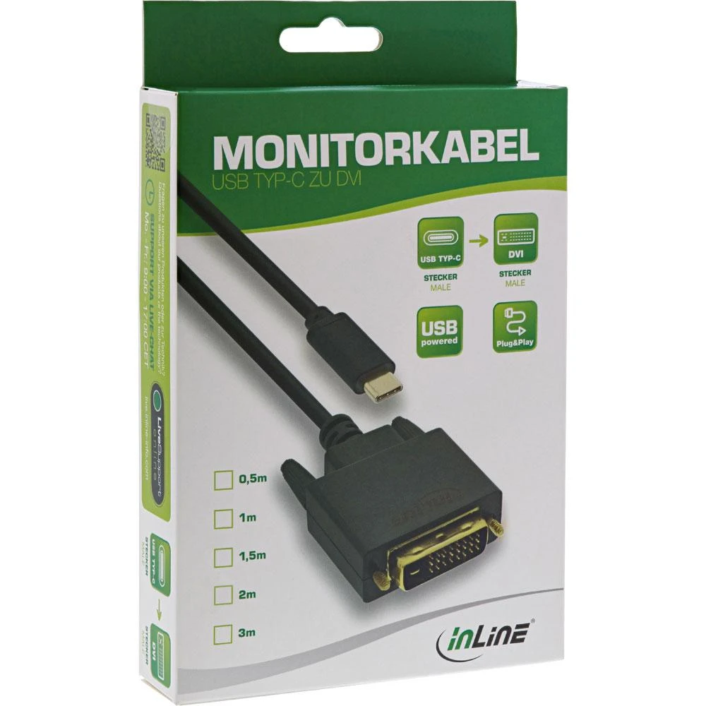 InLine USB-C į DVI kabelio pakuotė