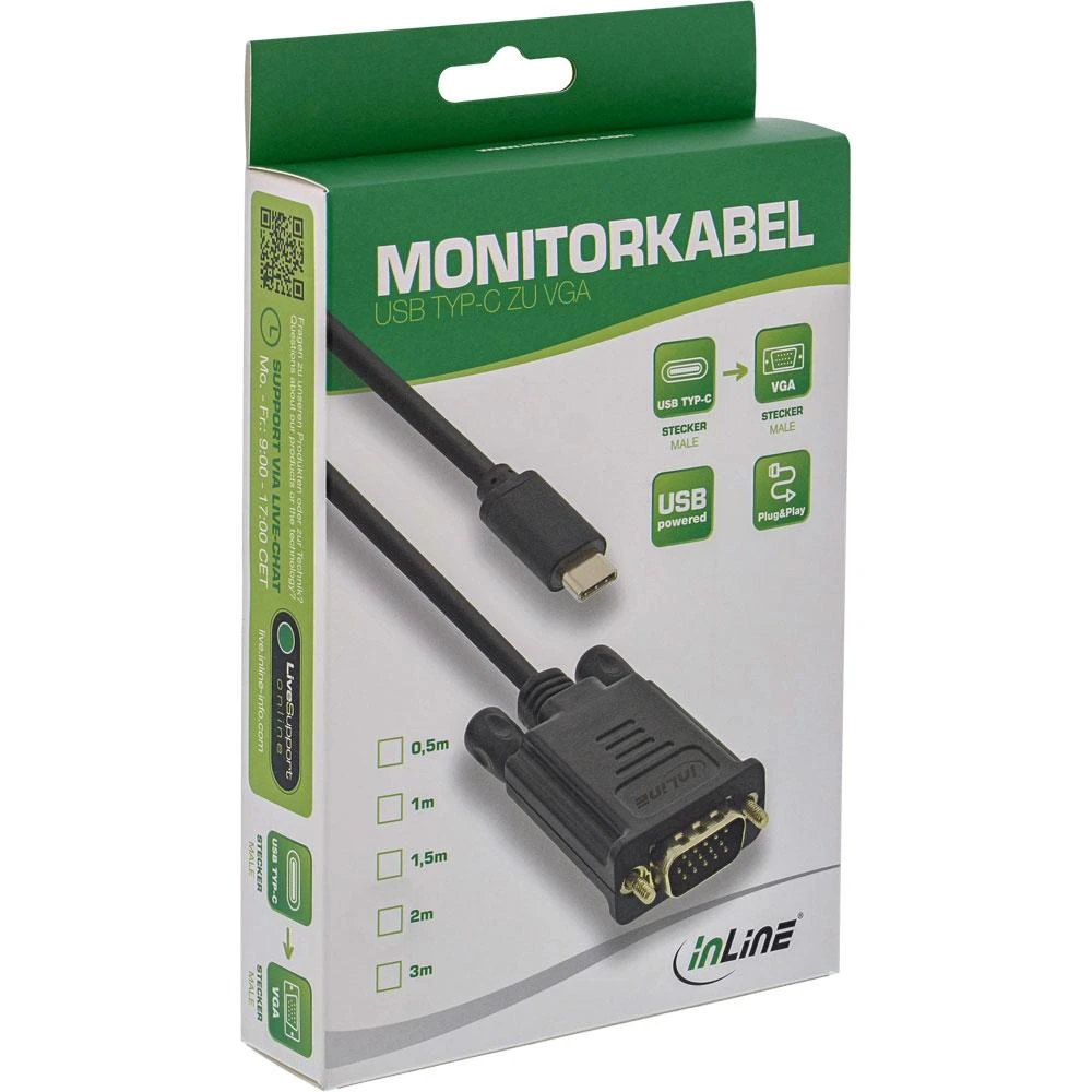 InLine USB-C į VGA kabelio pakuotė