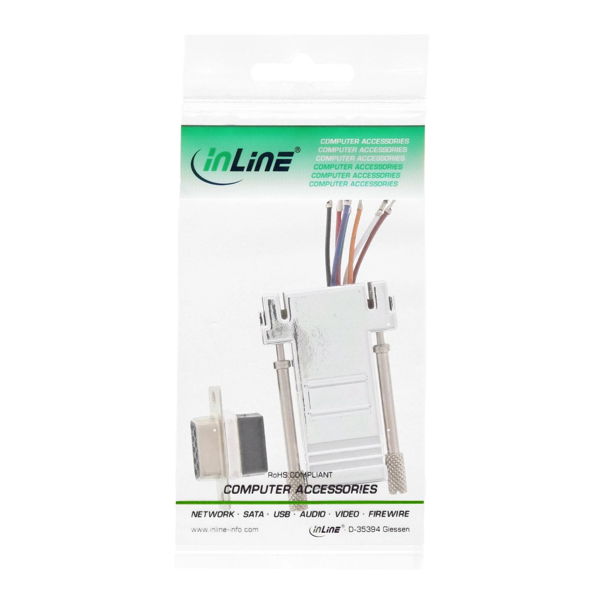 Adapteris AV InLine D-Sub (VGA) - RJ-45 sidabrinė (68889L)