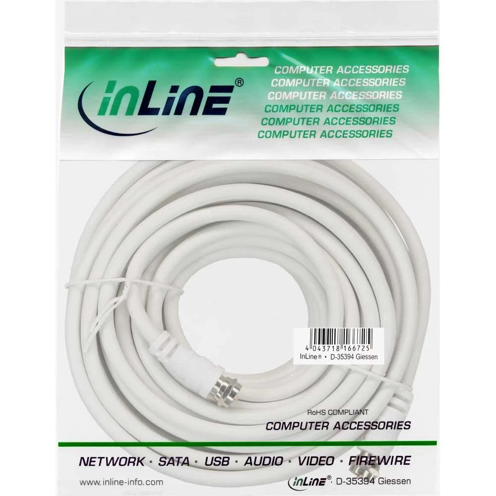 Kabelis InLine, susuktas baltas