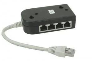 InLine Splitter ISDN 1 do 8, juoda, 0.15m, su rezystorem (69938)