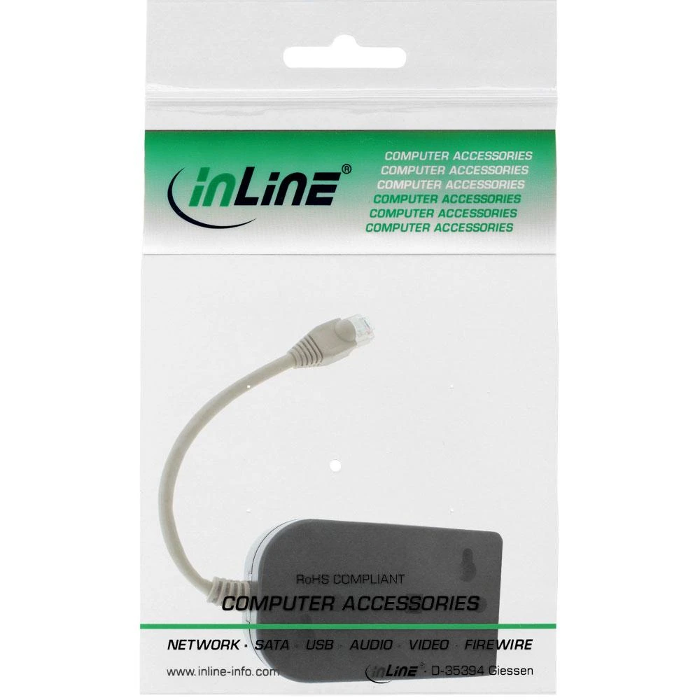 InLine Splitter ISDN 1 do 8, juoda, 0.15m, su rezystorem (69938)