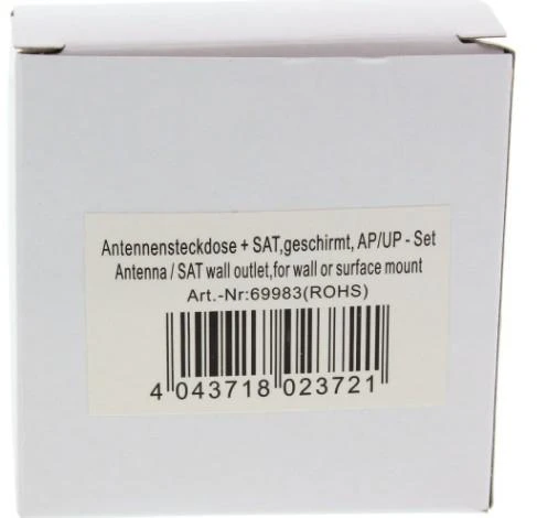 InLine ekranuotas antenos lizdas AP / UP, komplektas - 69983