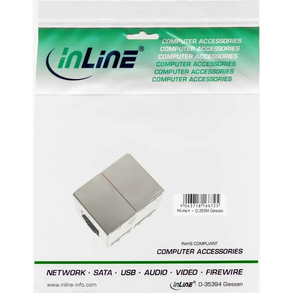 InLine Cat. 6 Patch kabelio jungtis 2x RJ45 lizdas ekranuotas