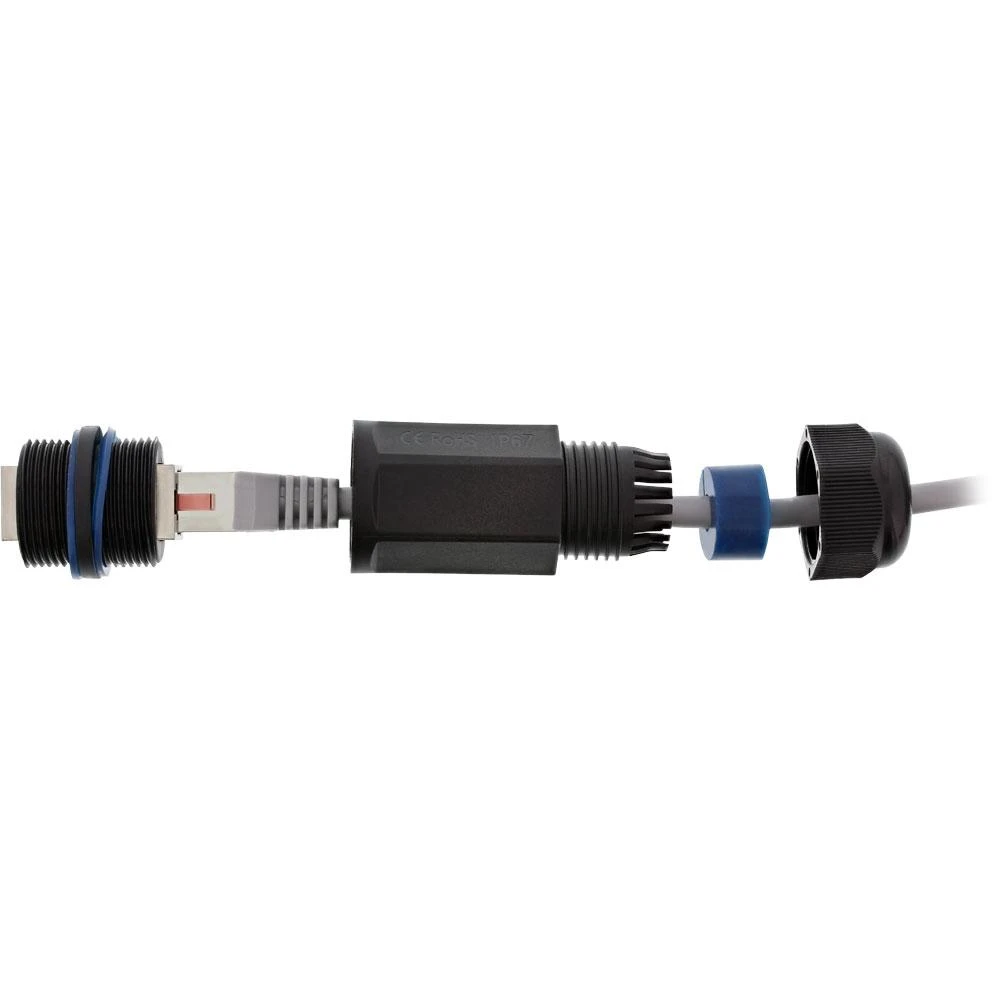 InLine Komutacinis kabelis mova Cat.6 - atspari vandeniui IP67 - 2x RJ45 kištukai - ekranuoti (69990W)