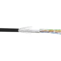 InLine tinklo pataisos laidas SF/UTP, Cat.5e, AWG26, CCA, PVC, juoda, 100m (72099S)
