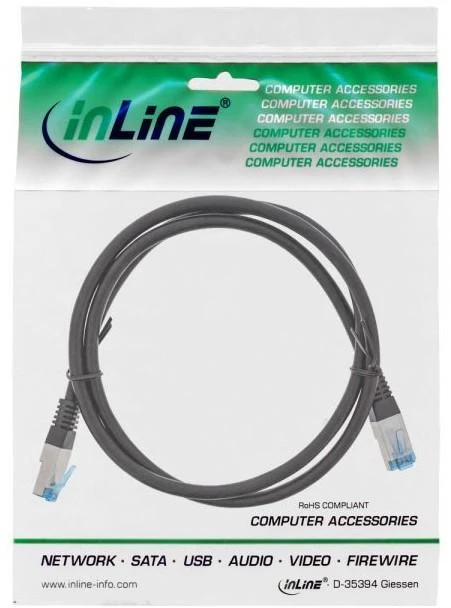 InLine Kabelis patch Kat. 6A S/FTP 15 m Juodas (72815S)