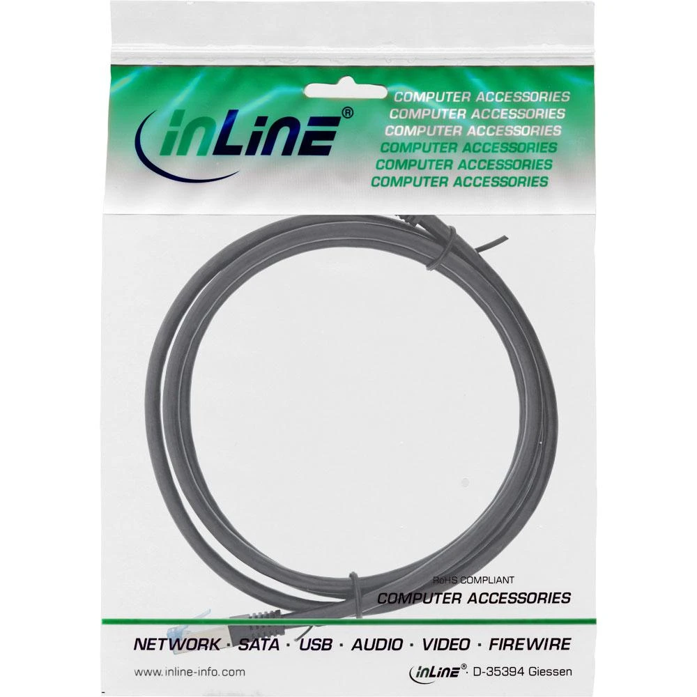 InLine Kabelis patch Kat. 6A S/FTP 15 m Juodas (72815S)