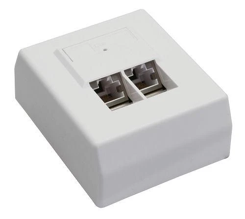 InLine Lizdas 2x RJ45, balta (74202)