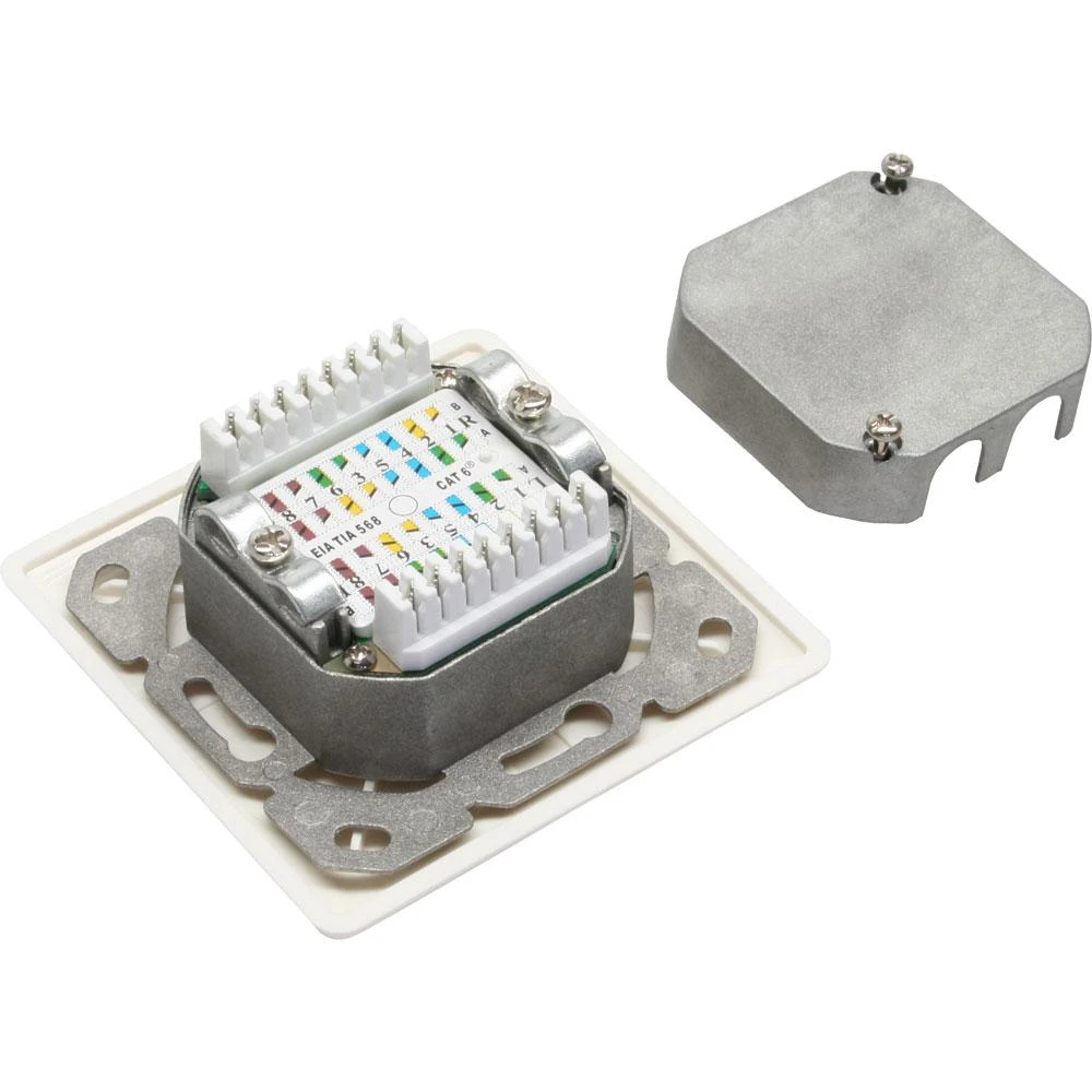 InLine Lizdas Cat.6, 2x RJ45 moteriška, balta (75602H)