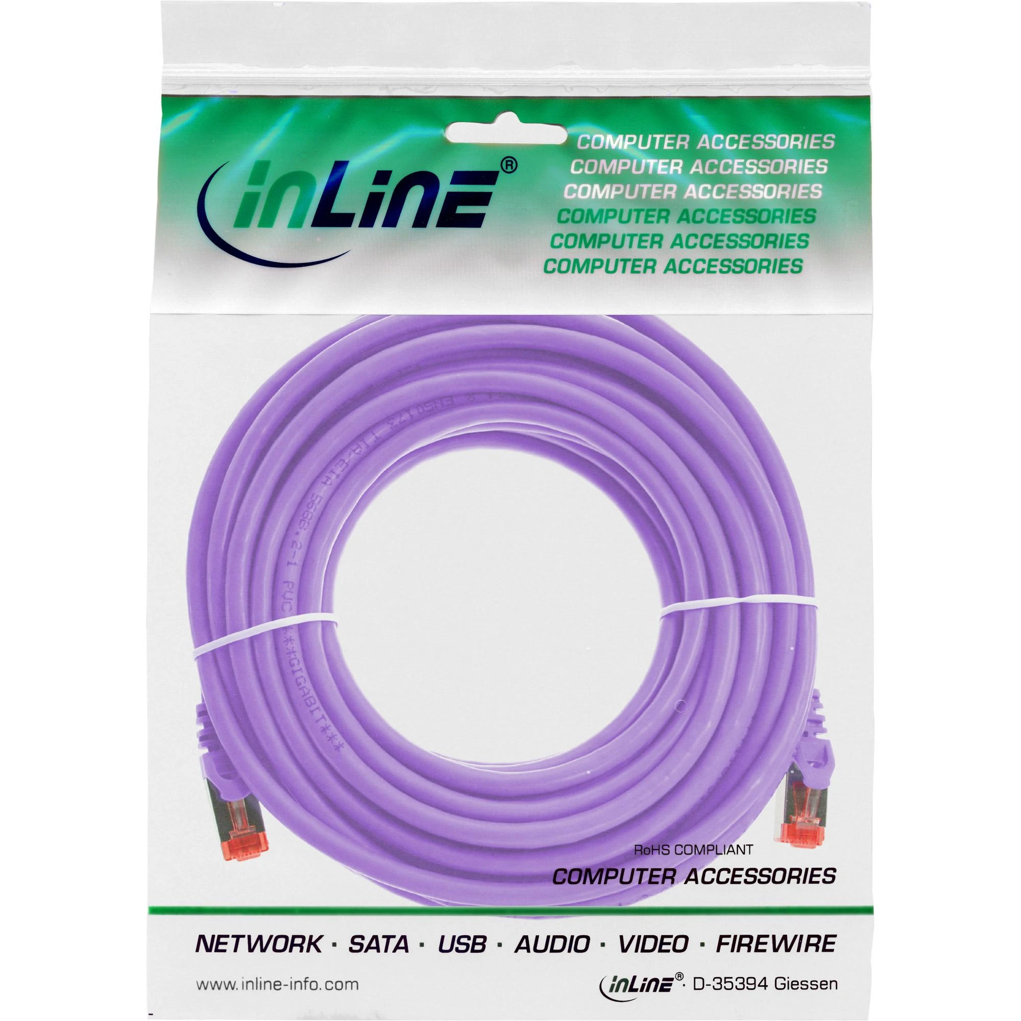 InLine Komutacinis kabelis S/FTP PiMF Cat.6 PVC vario violetinis 7,5m - 76407P
