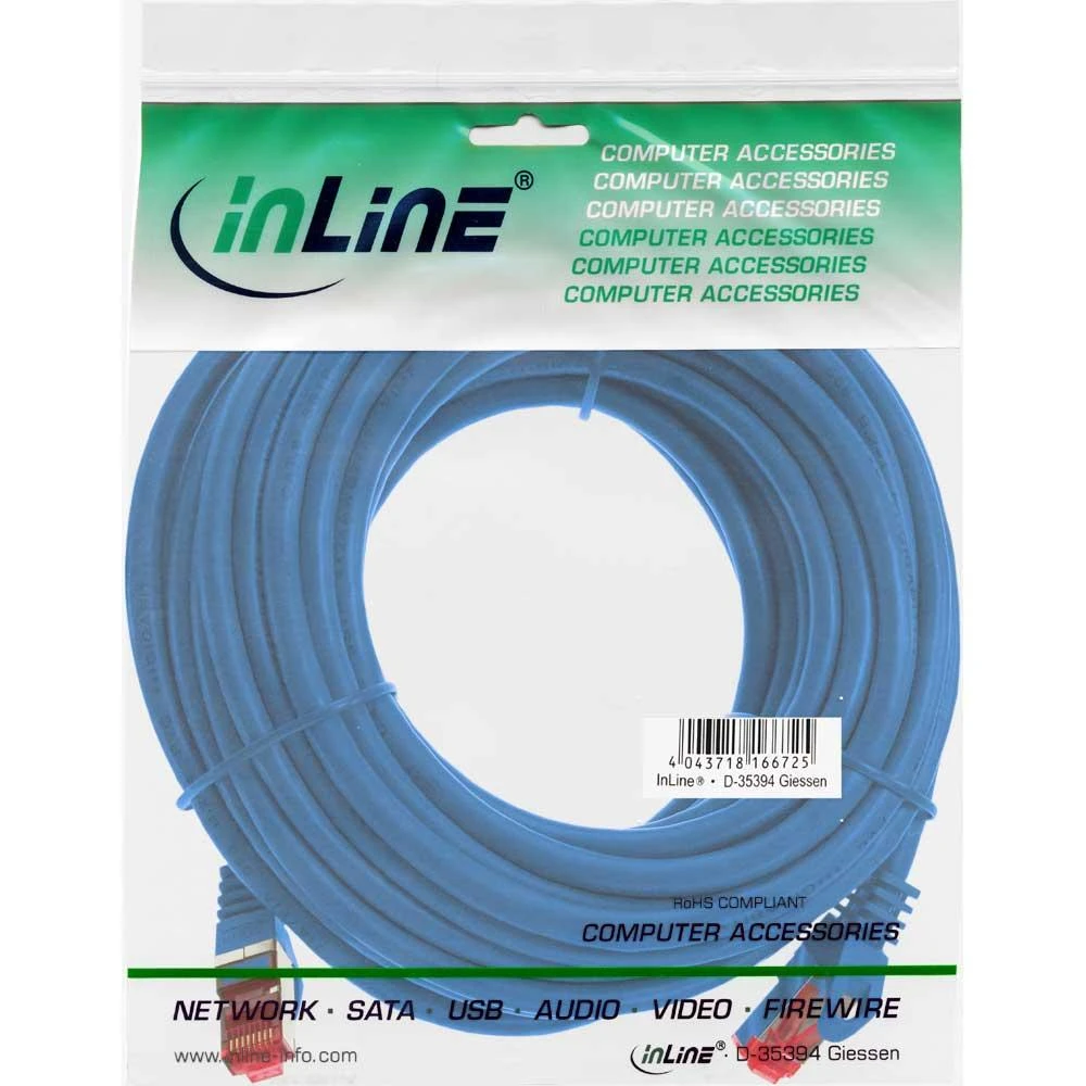 InLine Patchcord S/FTP, PiMF, Cat.6, 250MHz, PVC, mėlyna 50m (76455B)