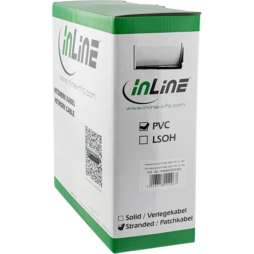 InLine Kabelis, Cat.6, S/FTP, PIMF, 100m, pilka (76499)