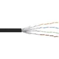 InLine tinklo pataisos laidas S/FTP, PiMF, Cat.6, juoda, AWG27, PVC, CU, 100m (76499S)