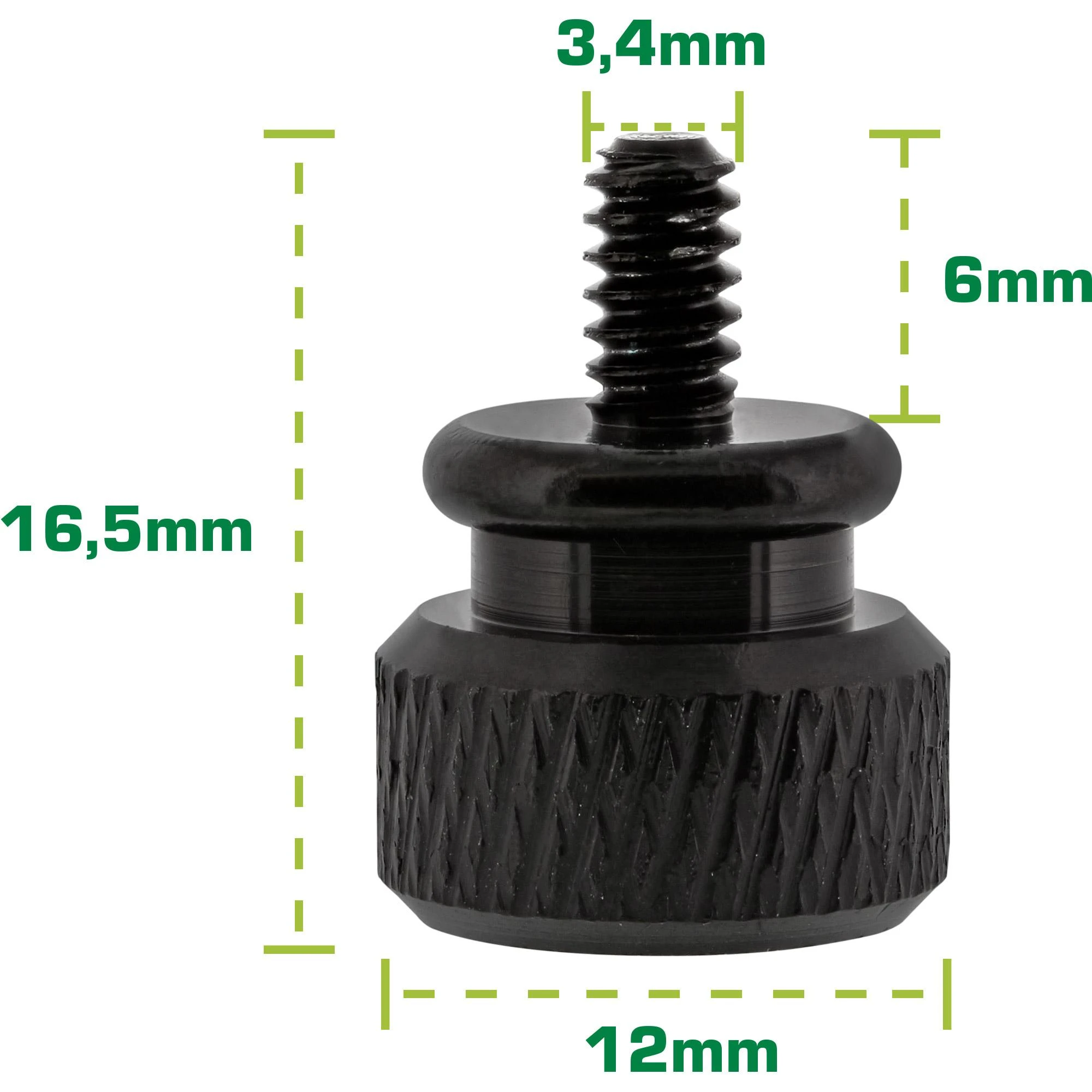 InLine 12mm Korpuso varžtai Juodi 10 vnt (77770S)
